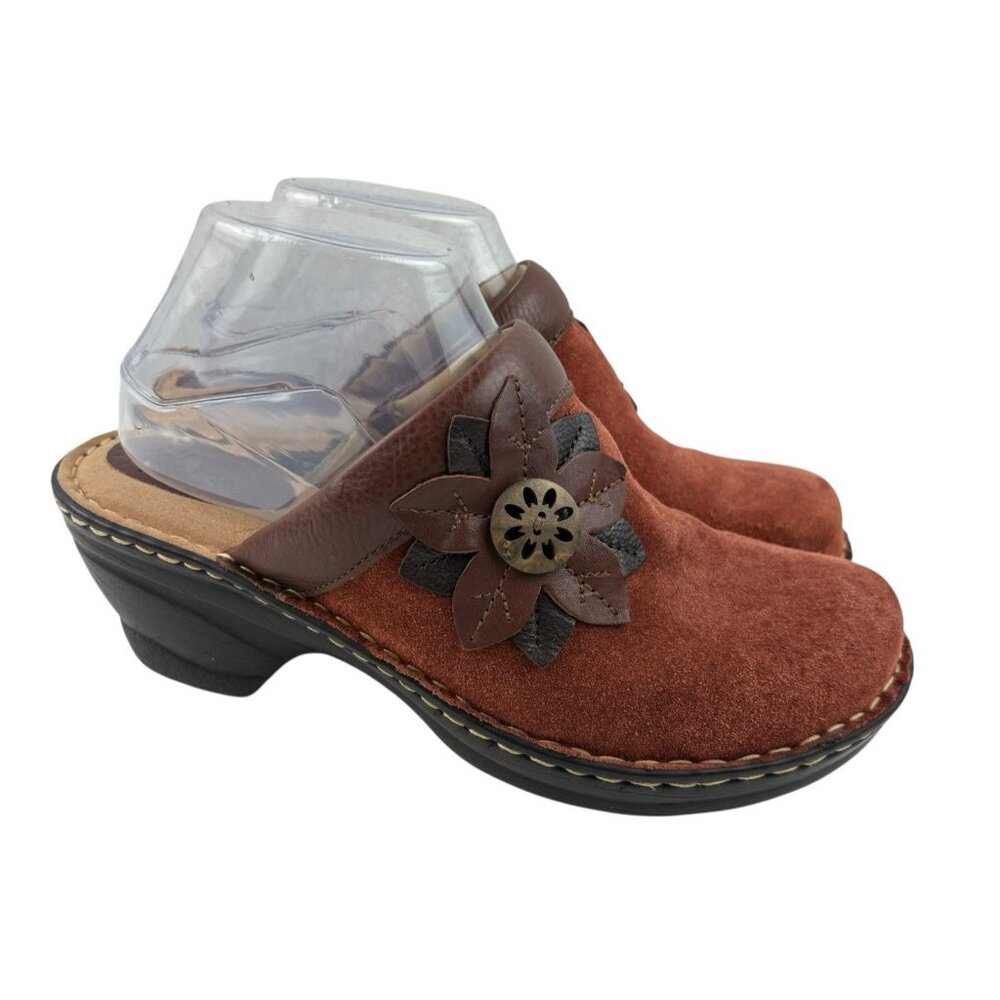 Softspots Lara Clogs Womens Size 9.5W Rust Suede Leather Comfort Casual Boho - Picture 2 of 12